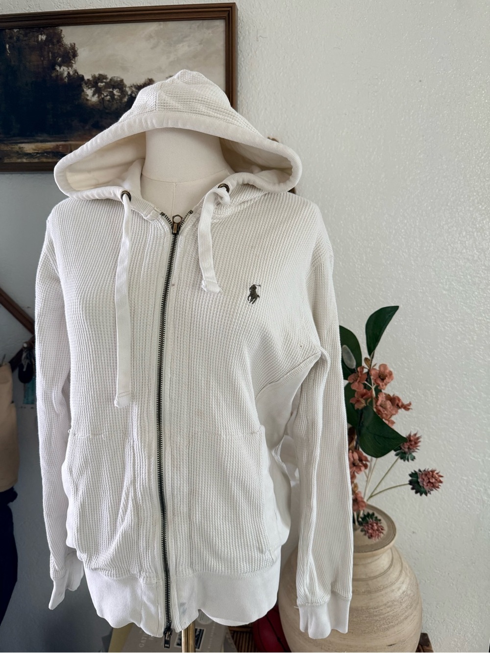 Polo by Ralph Lauren Cream Hoodie with Navy Label